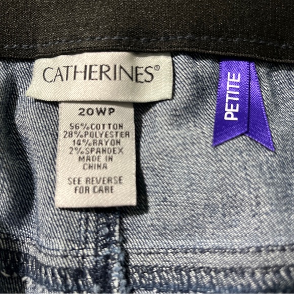 Catherine Women Size 20WP Stretch Elastic Waist Floral Crop Capri Denim Jean NEW - Picture 8 of 13